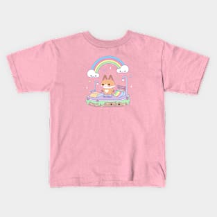 Kawaii Skater Fox Kids T-Shirt